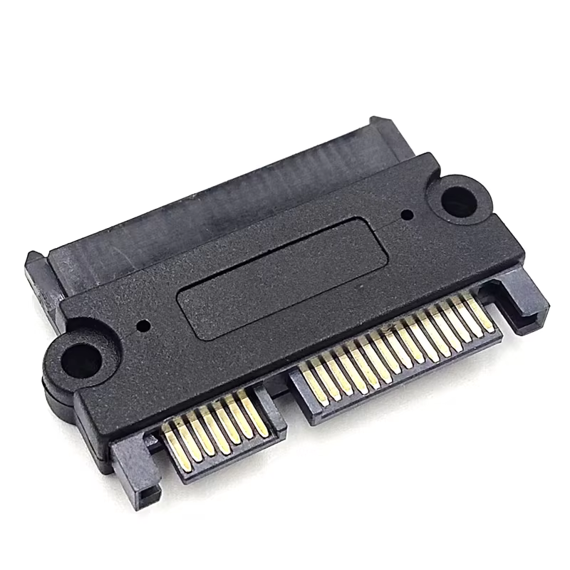 SATA to SATA HDD Adapter 22 Pin (7+15) Male to Female Extender PVC Jacket Slim Black Converter Adapter for Computer