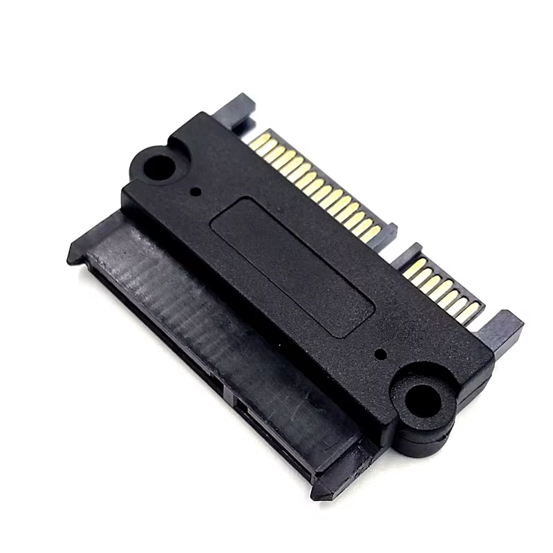 SATA to SATA HDD Adapter 22 Pin (7+15) Male to Female Extender PVC Jacket Slim Black Converter Adapter for Computer