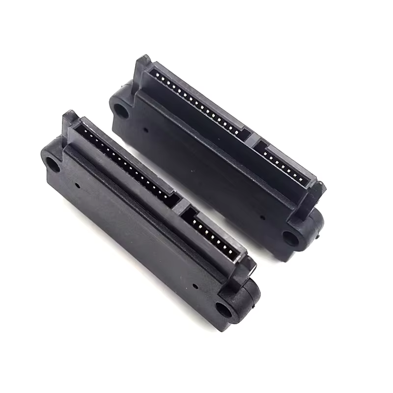 SATA to SATA HDD Adapter 22 Pin (7+15) Male to Female Extender PVC Jacket Slim Black Converter Adapter for Computer