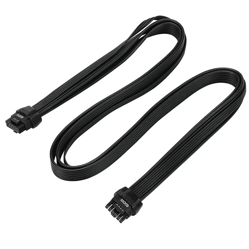 PCIe 5.0 Cable, 16AWG ATX 3.0 12VHPWR PCIE Cable, 600W Male to Male 16 (12+4) Pin PCIE5 Cable for RTX 4090TI, 4080TI, 3090TI