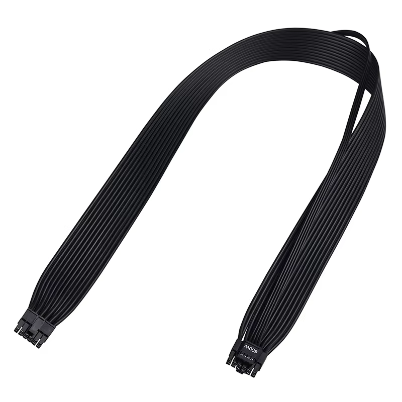 PCIe 5.0 Cable, 16AWG ATX 3.0 12VHPWR PCIE Cable, 600W Male to Male 16 (12+4) Pin PCIE5 Cable for RTX 4090TI, 4080TI, 3090TI