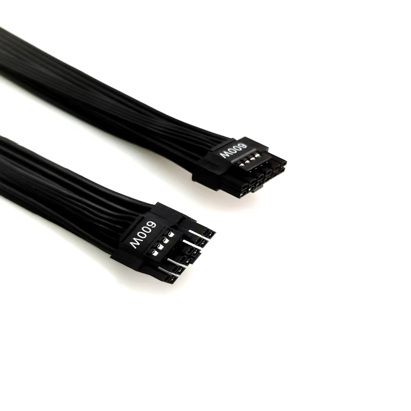 New 16AWG PCIE 5.0 12VHPWR 16Pin 12+4Pin Connector Male to 16Pin Male Power Extension Cable PVC 3A Fast Charging Black