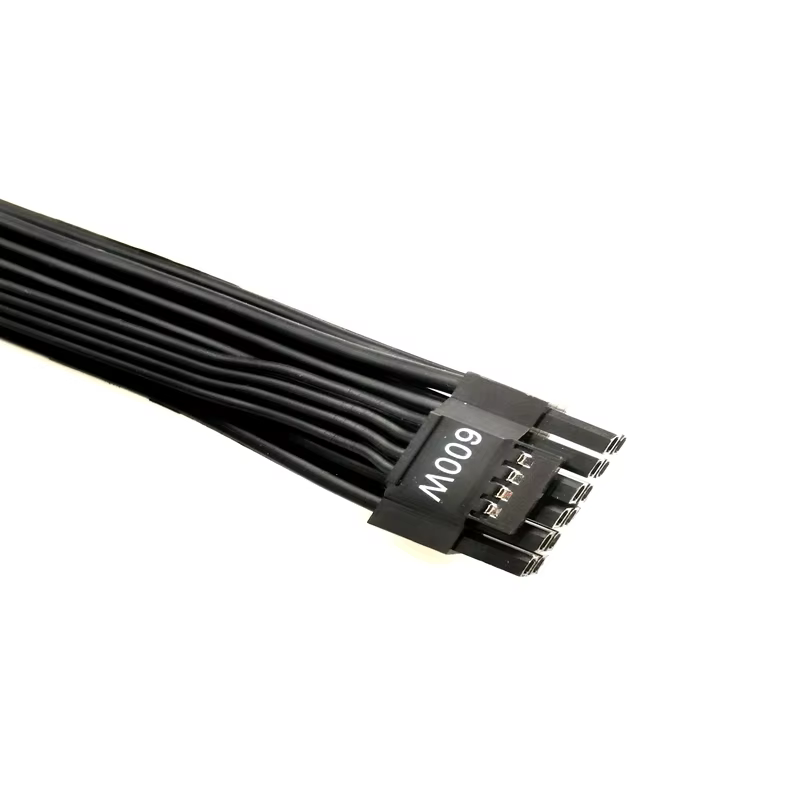 New 16AWG PCIE 5.0 12VHPWR 16Pin 12+4Pin Connector Male to 16Pin Male Power Extension Cable PVC 3A Fast Charging Black