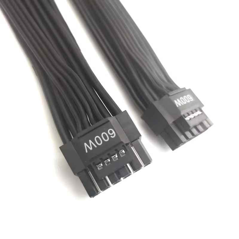 New 16AWG PCIE 5.0 12VHPWR 16Pin 12+4Pin Connector Male to 16Pin Male Power Extension Cable PVC 3A Fast Charging Black