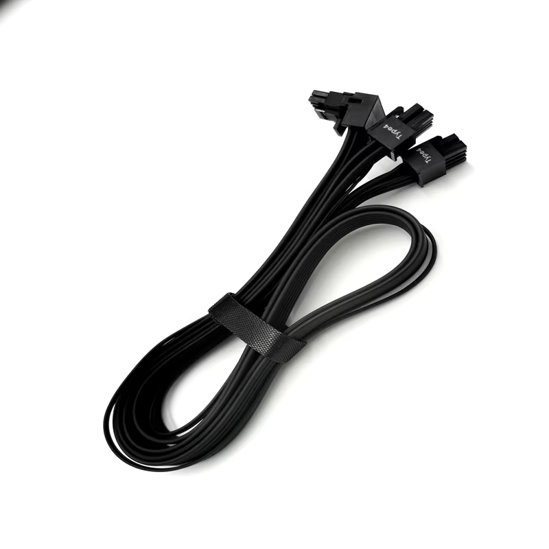 12+4 PCIE 5.0 Compatible 12VHPWR 16AWG Cable with PVC & TPE Jacket Right-Angle Connectors for GPU RTX 3090Ti 4070Ti 4080 4090
