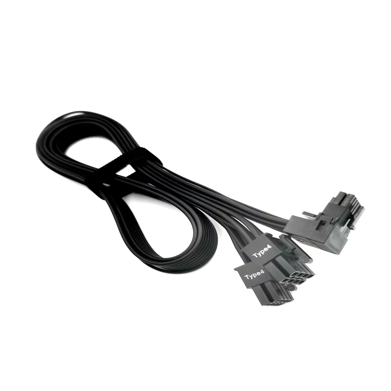 600W PCIe 5.0 / Gen 5 12VHPWR PSU Cable - Fits Type-4 PSUs Via Dual 8-pin PCIe - 12+4pin Connector