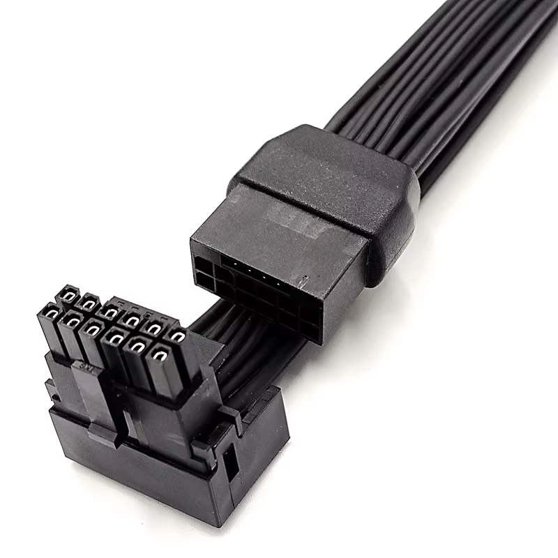 PCI-e 5.0 12VHPWR 16Pin Right Angle Adapter Female to Male Extension Cable, 16AWG 600W 12VHPWR 90 Degree Adapter for 4080 4090