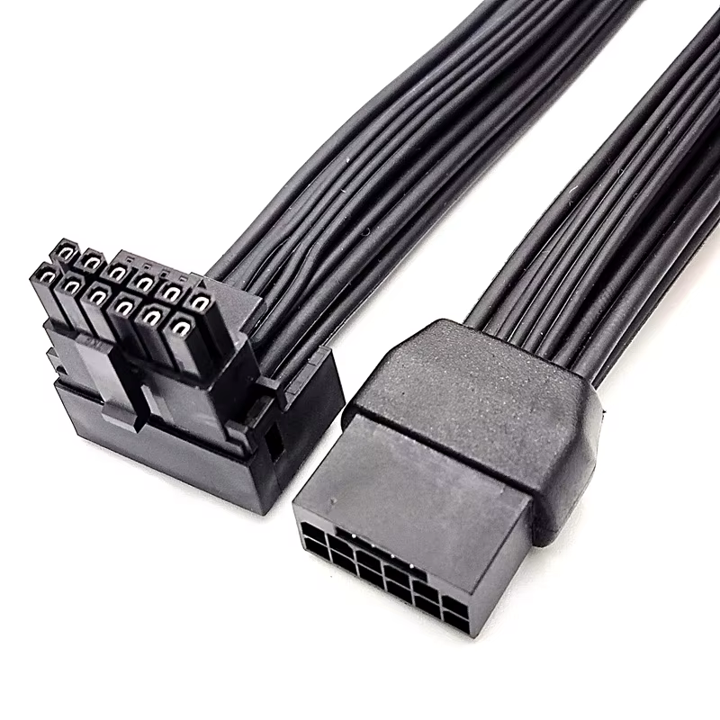 PCI-e 5.0 12VHPWR 16Pin Right Angle Adapter Female to Male Extension Cable, 16AWG 600W 12VHPWR 90 Degree Adapter for 4080 4090