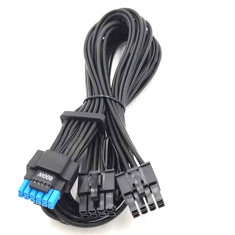12+4 PCIE 5.0 Type 4 Adapter Cable with PVC TPE Jacket 12VHPWR 16AWG 3A Fast Charging Compatible GPU RTX 3090Ti 4070Ti 4080 4090