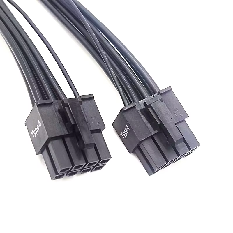 12+4 PCIE 5.0 Compatible 12VHPWR Soldering Cable for GPU RTX 3090Ti 4070Ti 4080 4090 2*8P 16AWG Right-Angle Connectors TPE