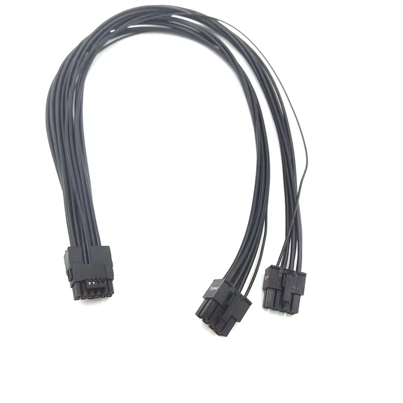12+4 PCIE 5.0 Compatible 12VHPWR Soldering Cable for GPU RTX 3090Ti 4070Ti 4080 4090 2*8P 16AWG Right-Angle Connectors TPE