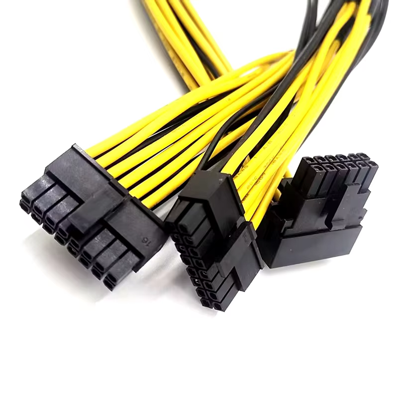 Dual 8P Right-Angle Cable 12VHPWR 3.0 12+4 PCIE 5.0 Compatible TPE PVC Jacket GPU RTX 3090Ti 4070Ti 4080 4090 3A Fast Charging