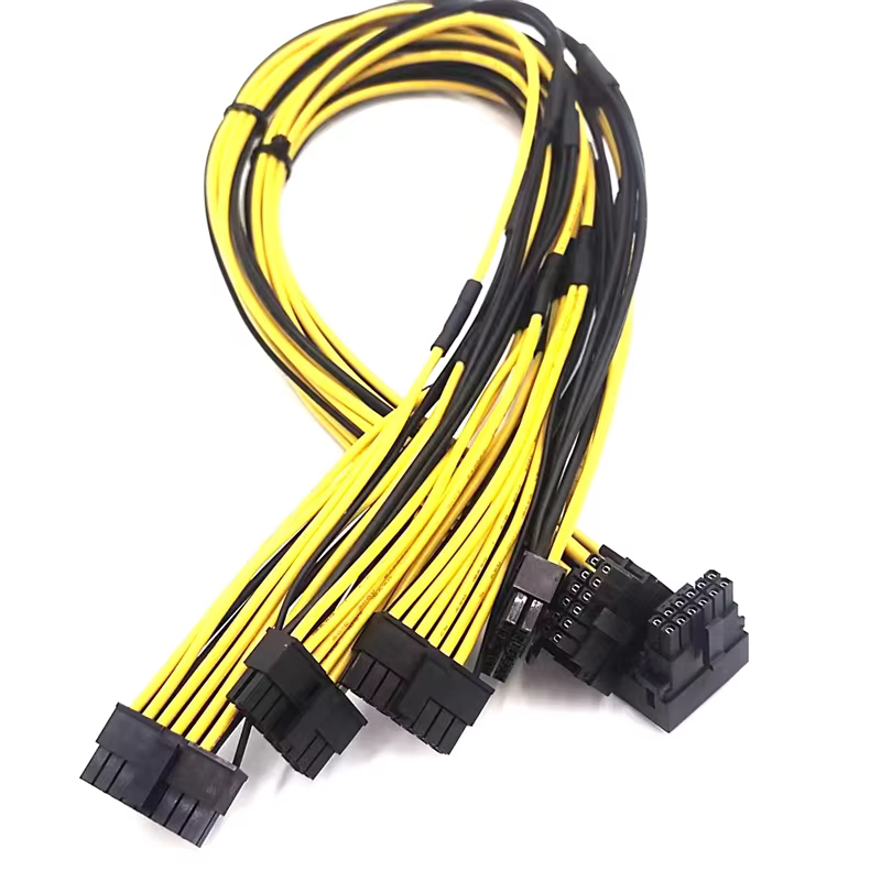 Dual 8P Right-Angle Cable 12VHPWR 3.0 12+4 PCIE 5.0 Compatible TPE PVC Jacket GPU RTX 3090Ti 4070Ti 4080 4090 3A Fast Charging