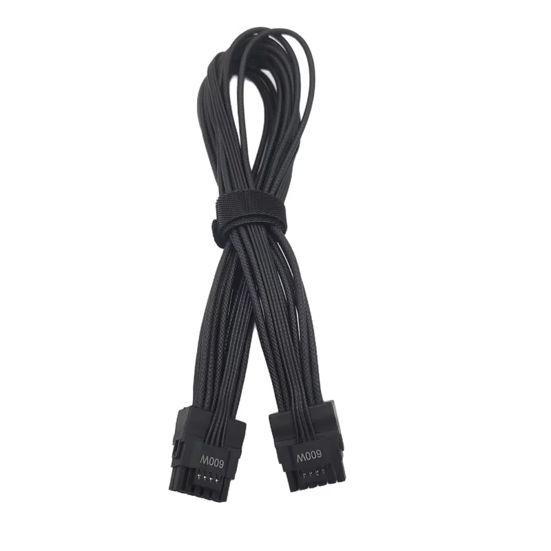 Dual-Color 12+4 PCIE 5.0 Compatible 12VHPWR Cable Right-Angle 2x8P 16AWG PVC TPE Jacket for RTX 3090Ti 4070Ti 4080 4090 GPUs