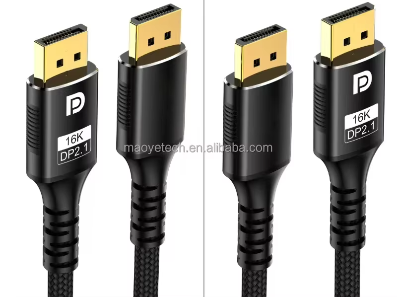 Maoye DP Mini USB Coaxial Cable Gold Connectors Nickel Plated Tinned Copper Conductor 2m Nylon Braid PVC Shielding HDR Computer