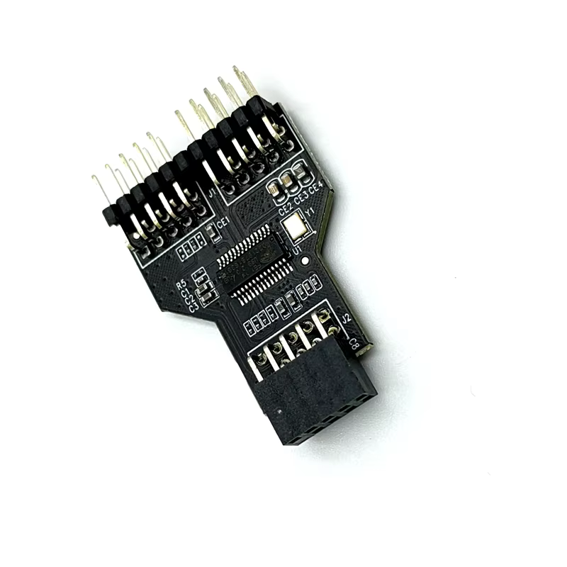 USB2.0 Dual 9-Pin & 19-Pin Multi-function Expansion Hub with 2-4 Ports for Desktop in Stock