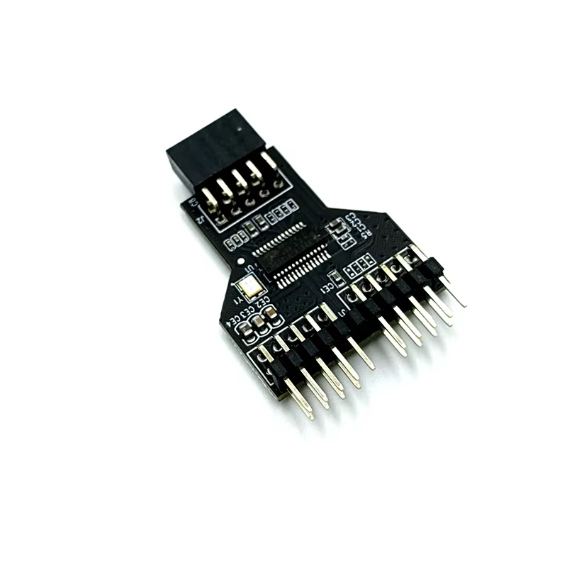 USB2.0 Dual 9-Pin & 19-Pin Multi-function Expansion Hub with 2-4 Ports for Desktop in Stock