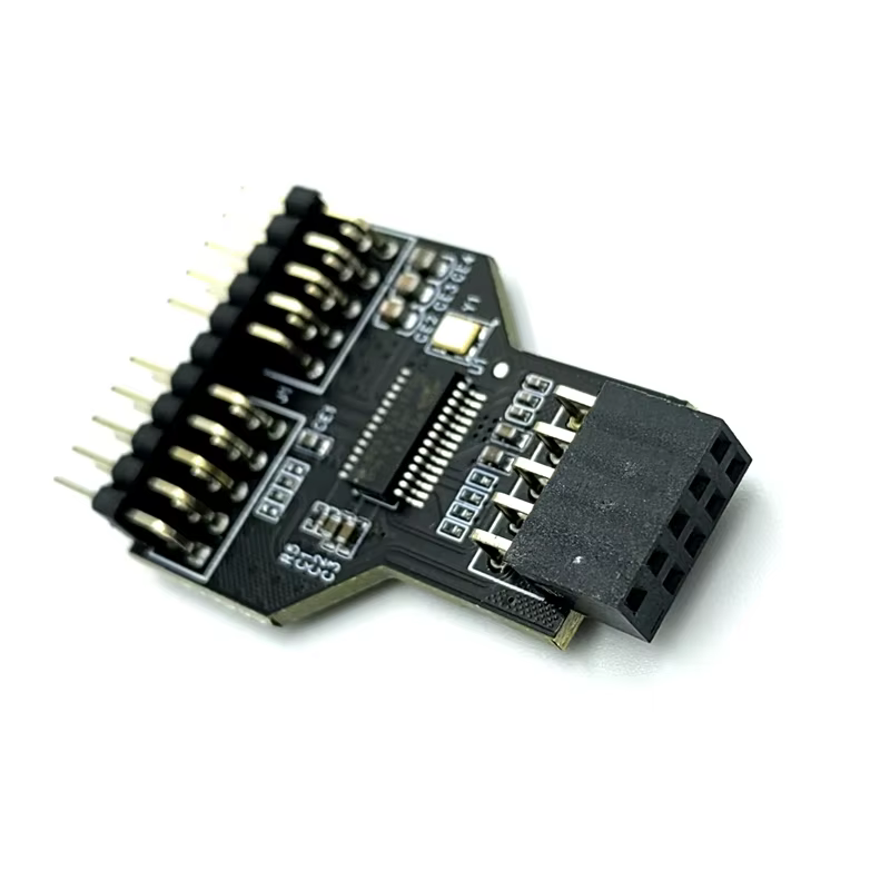 USB2.0 Dual 9-Pin & 19-Pin Multi-function Expansion Hub with 2-4 Ports for Desktop in Stock