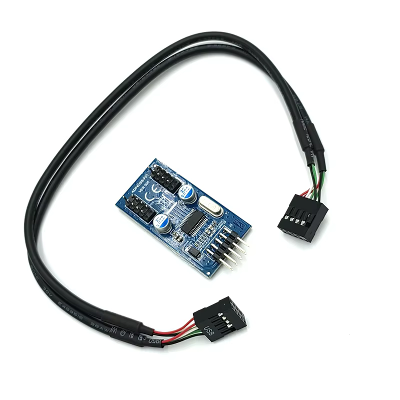 Desktop Motherboard Serial Port USB2.0 9PIN Dual 9-Pin Expansion Hub with 19-Pin Port-in Stock