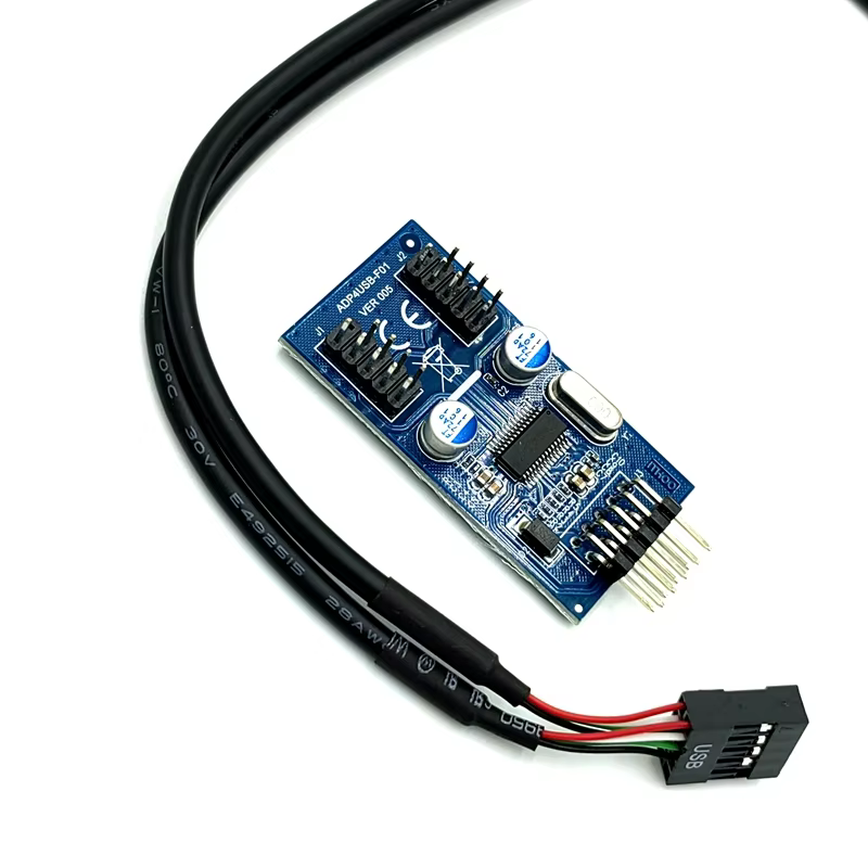 Desktop Motherboard Serial Port USB2.0 9PIN Dual 9-Pin Expansion Hub with 19-Pin Port-in Stock