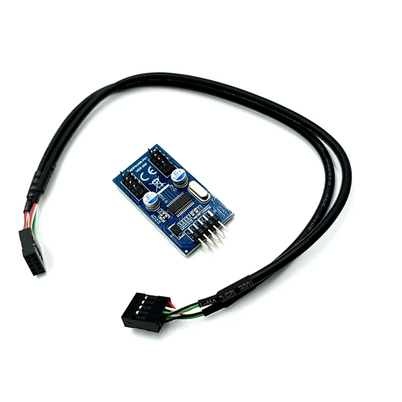 Desktop Motherboard Serial Port USB2.0 9PIN Dual 9-Pin Expansion Hub with 19-Pin Port-in Stock
