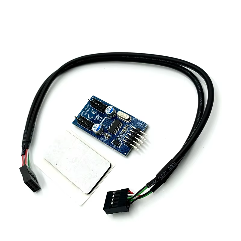 Desktop Motherboard Serial Port USB2.0 9PIN Dual 9-Pin Expansion Hub with 19-Pin Port-in Stock