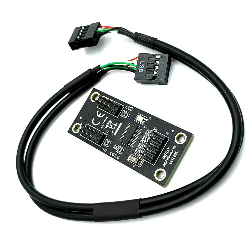 USB 2.0 9-PIN Motherboard Hub with 1 Point 2 DuPont Double 9-Pin Interface Expansion Stock Desktop Application