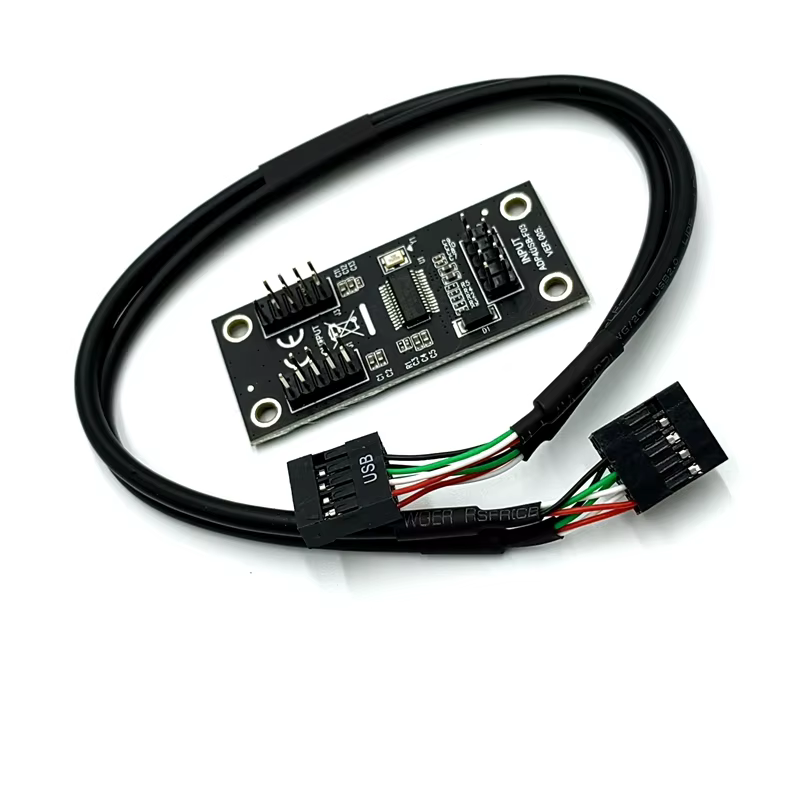 USB 2.0 9-PIN Motherboard Hub with 1 Point 2 DuPont Double 9-Pin Interface Expansion Stock Desktop Application