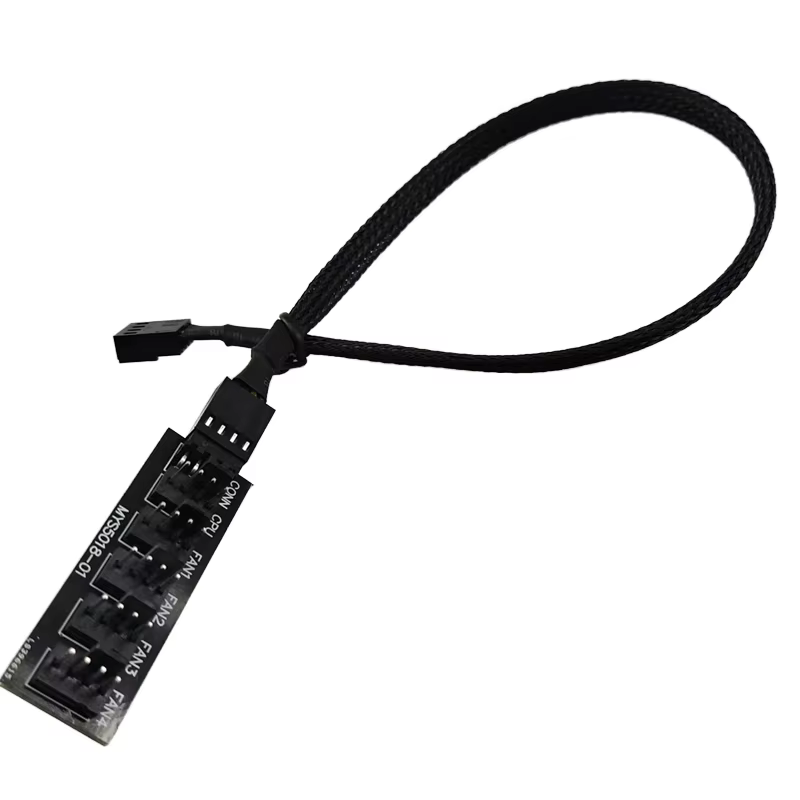 USB 2.0 Cable for Computer Case with PVC Jacket Braid Shielding 3A Fast Charging Front Panel Fan Connector MY Brand Model MY5018