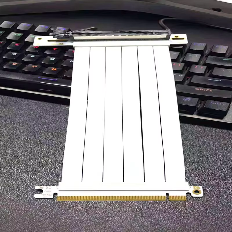 White Color PCI-E X16 Riser Card,ELECPOW PCI Express 3.0 Extension Cable