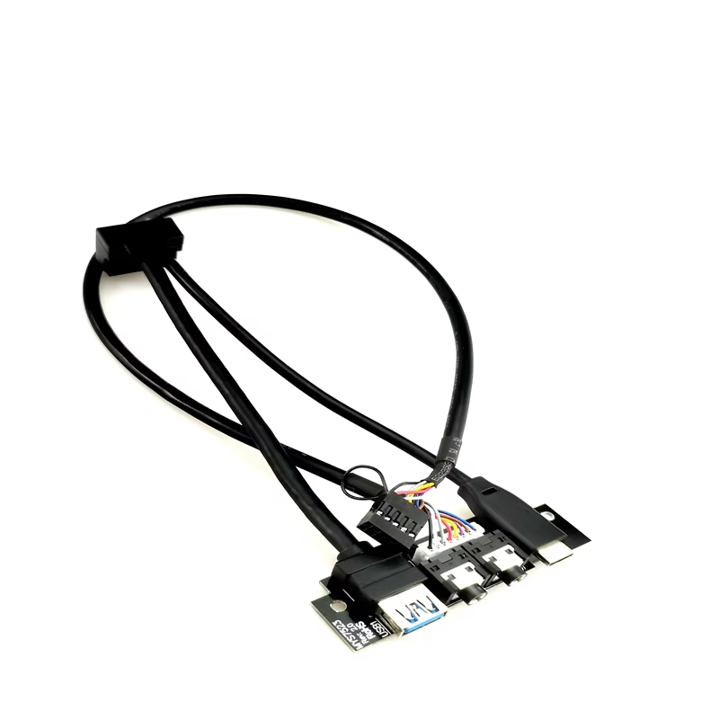 HD AUDIO and Type C 90 Degree 20pin Factory Outlet PC Motherboard Cable