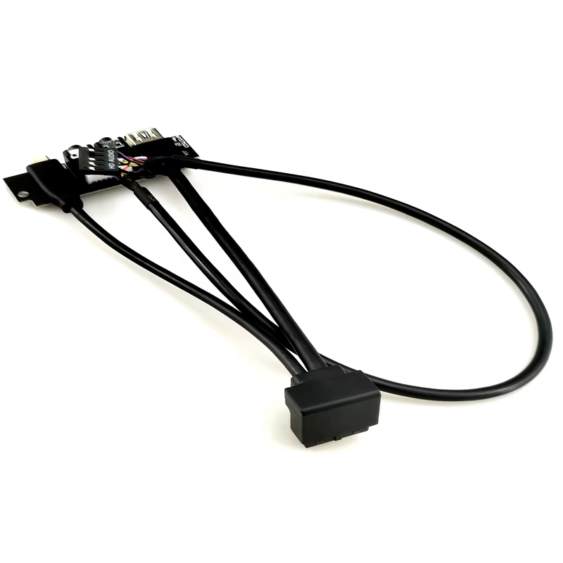 HD AUDIO and Type C 90 Degree 20pin Factory Outlet PC Motherboard Cable