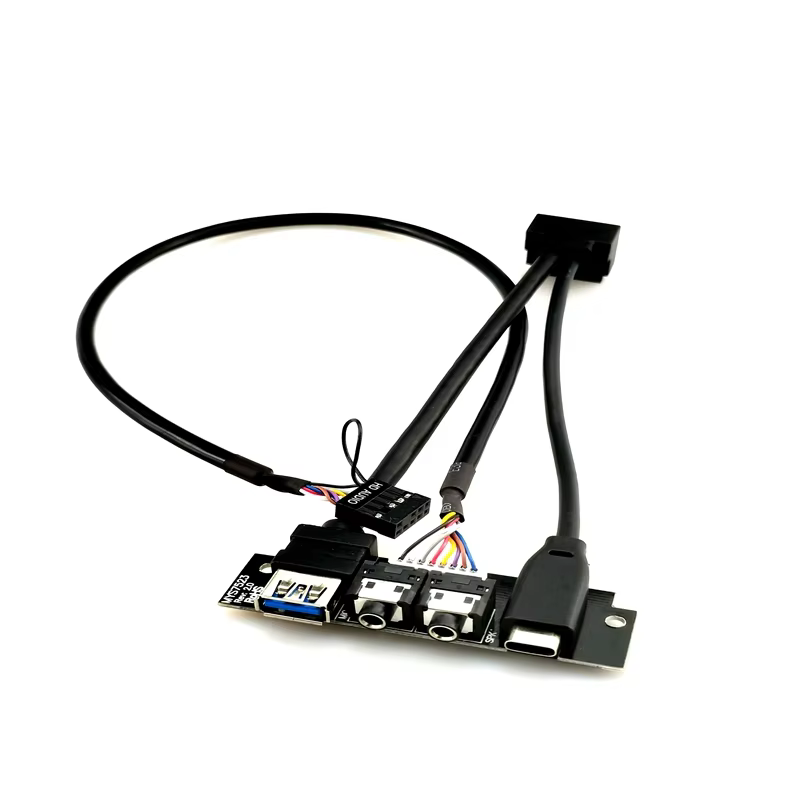 HD AUDIO and Type C 90 Degree 20pin Factory Outlet PC Motherboard Cable