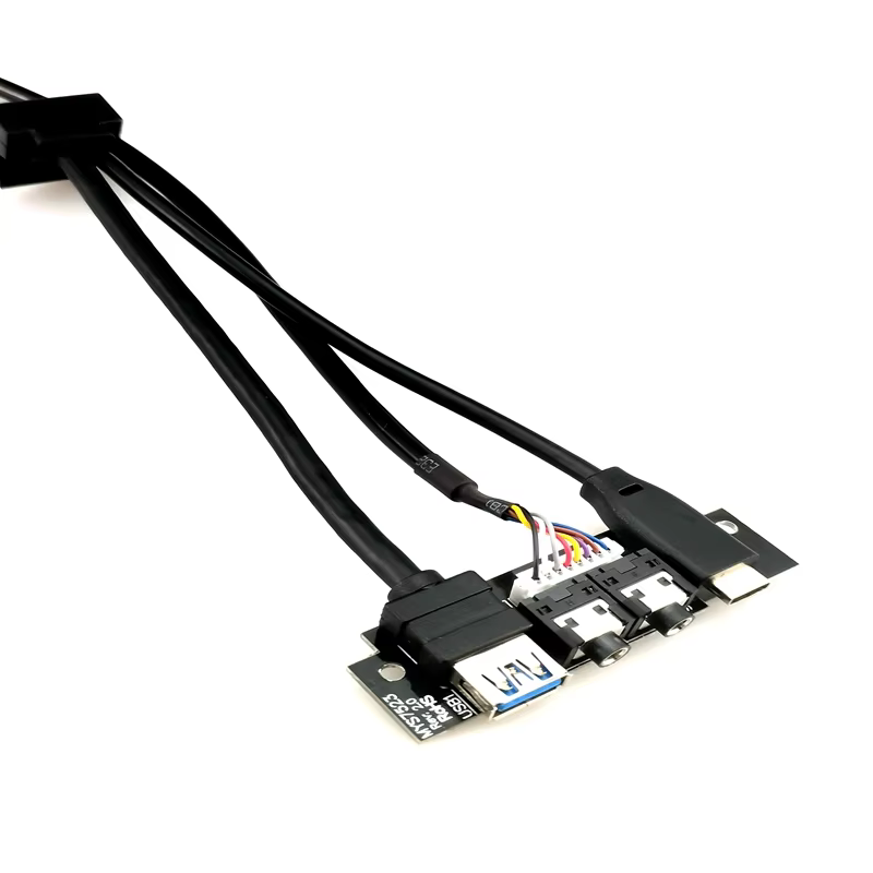 HD AUDIO and Type C 90 Degree 20pin Factory Outlet PC Motherboard Cable