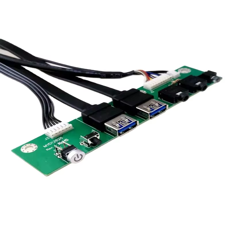 Dual USB3.0+LED+Power Switch+HD Audio I/O Cable Computer Case Front Panel Cable Motherboard Connection Cable for PC