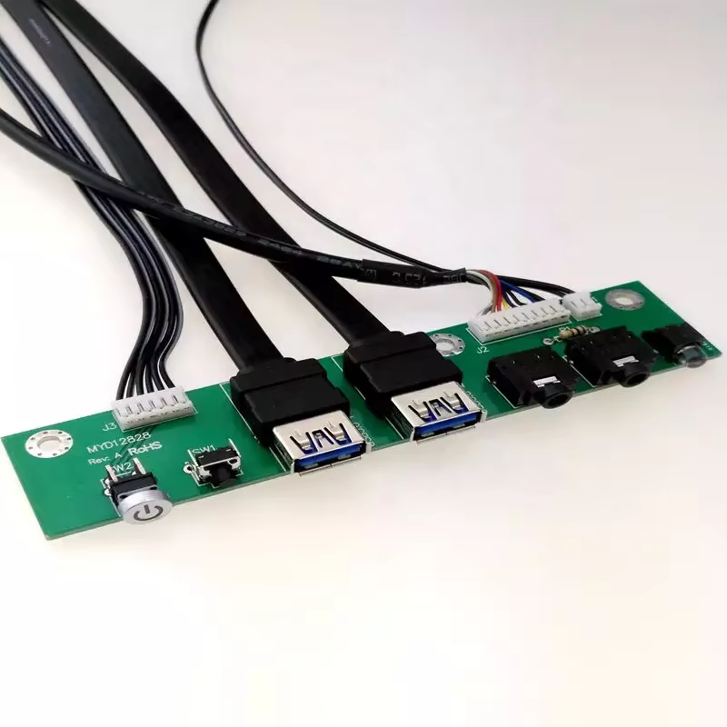 Dual USB3.0+LED+Power Switch+HD Audio I/O Cable Computer Case Front Panel Cable Motherboard Connection Cable for PC