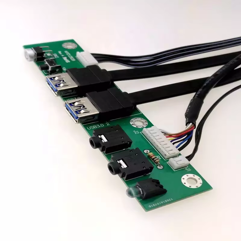 Dual USB3.0+LED+Power Switch+HD Audio I/O Cable Computer Case Front Panel Cable Motherboard Connection Cable for PC