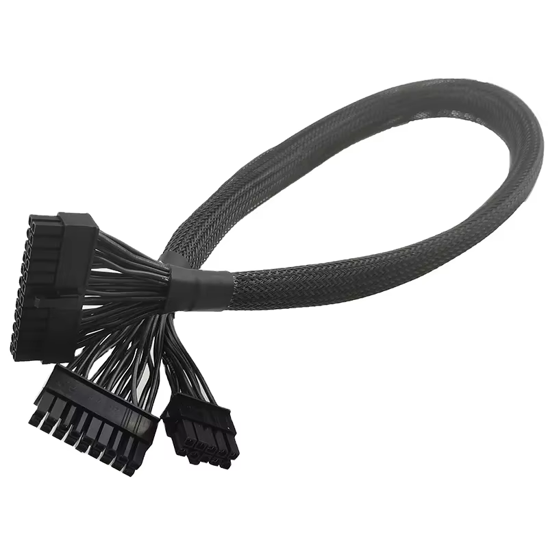 Full Copper Core 24pin Male Electrical Power Supply Extension Cable 18+10 Male Motherboard for Computer Use