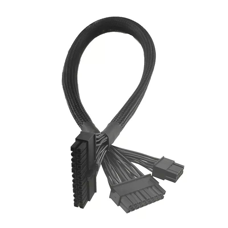 Full Copper Core 24pin Male Electrical Power Supply Extension Cable 18+10 Male Motherboard for Computer Use