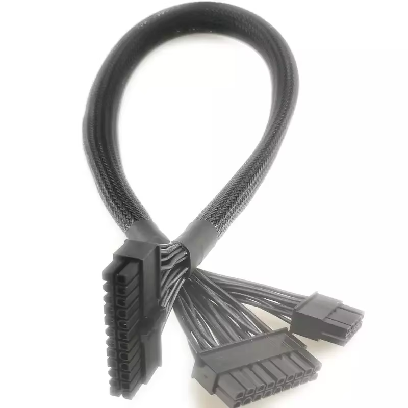 Full Copper Core 24pin Male Electrical Power Supply Extension Cable 18+10 Male Motherboard for Computer Use