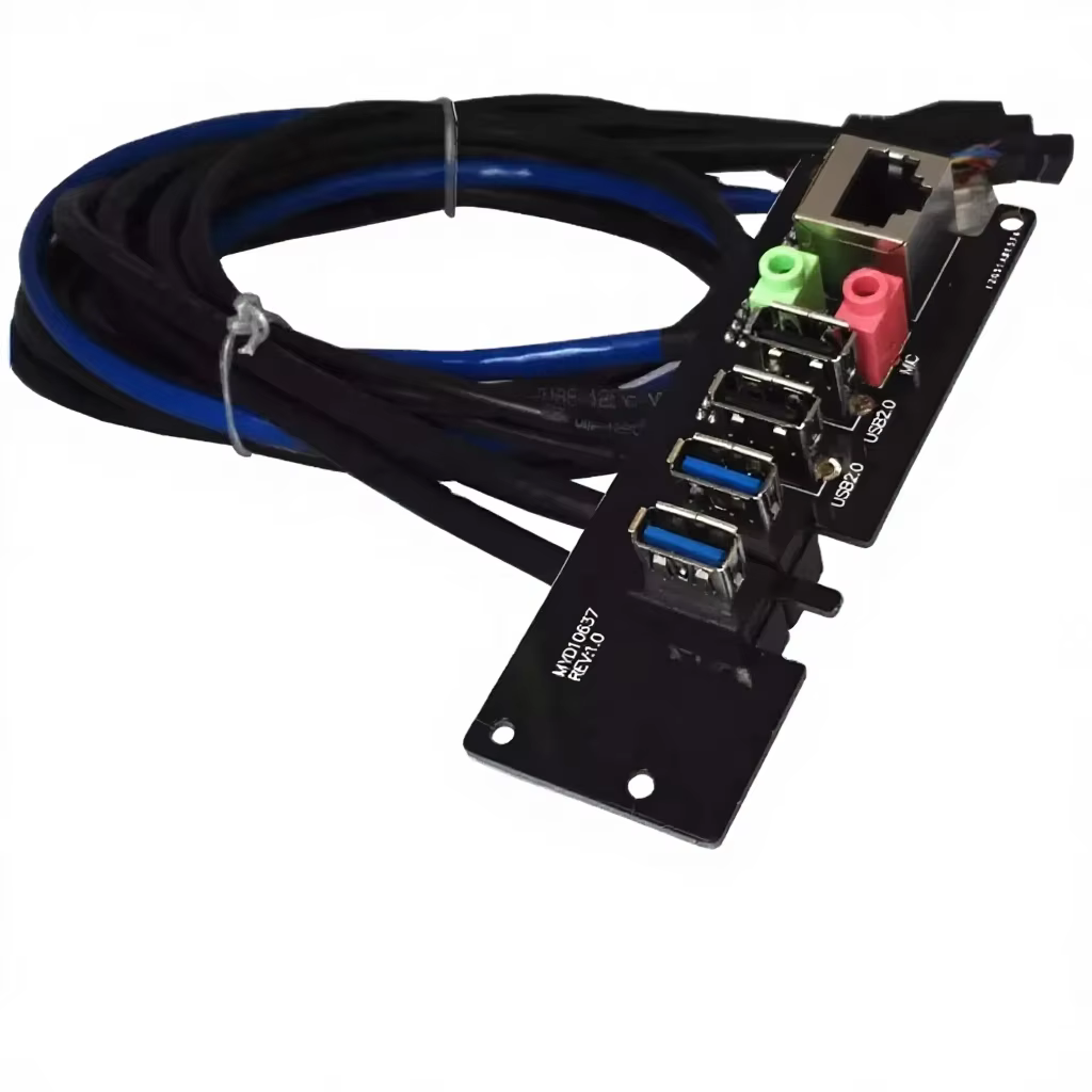 Maoye PC Computer Case Front Panel USB 3.0 Audio Port Mic Earphone Cable PVC Jacket Braid 90cm Length 3A Fast Charging