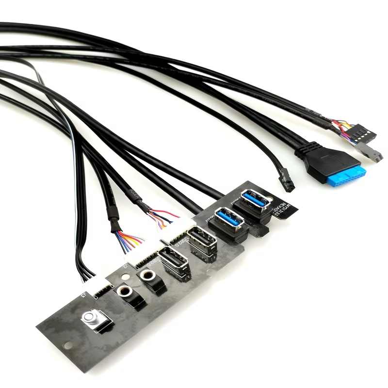 Front Panel Dual USB3.0+Dual USB2.0 HD AUDIO+LED SW Computer case Front Panel Cable Upgrade Model 13133