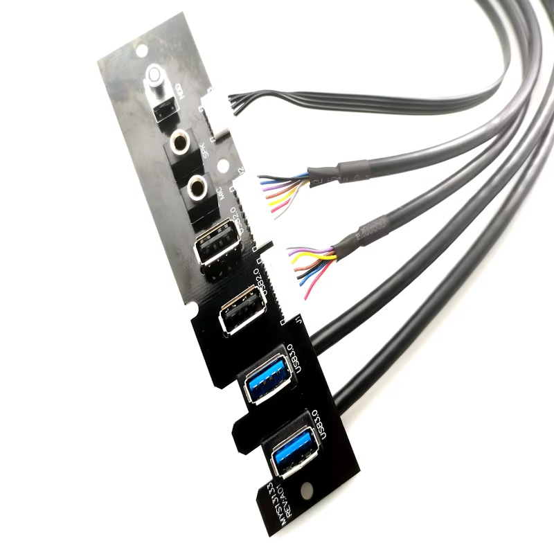 Front Panel Dual USB3.0+Dual USB2.0 HD AUDIO+LED SW Computer case Front Panel Cable Upgrade Model 13133
