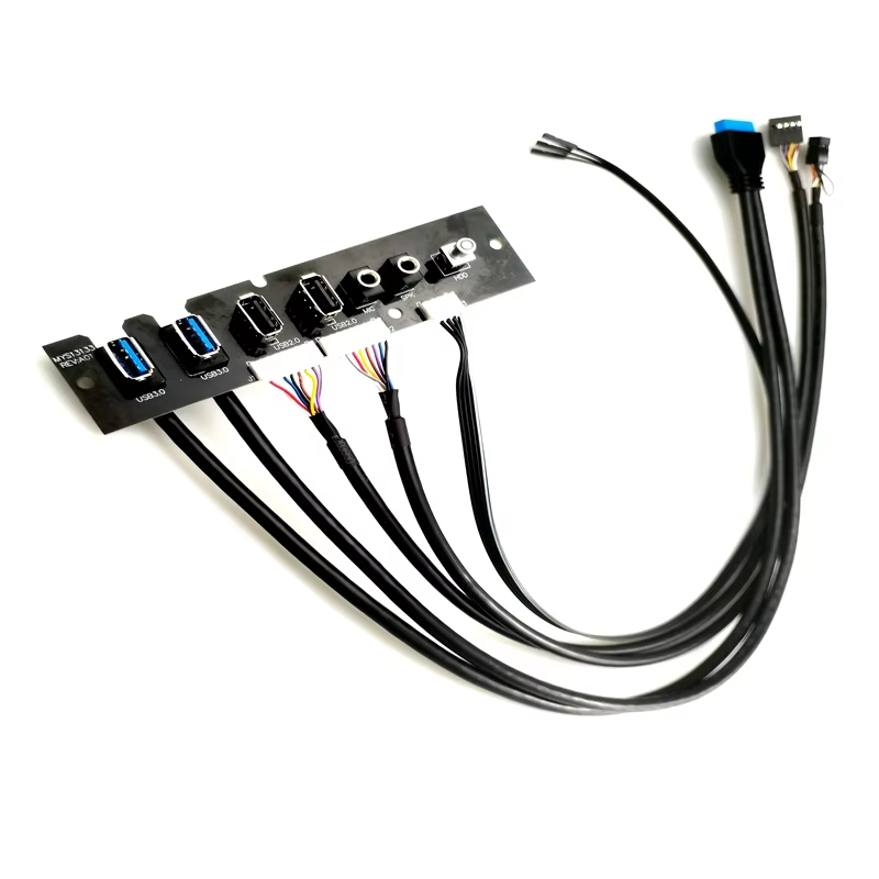 Front Panel Dual USB3.0+Dual USB2.0 HD AUDIO+LED SW Computer case Front Panel Cable Upgrade Model 13133