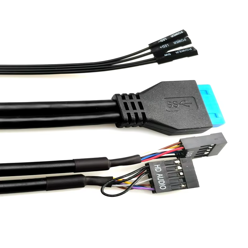 Front Panel Dual USB3.0+Dual USB2.0 HD AUDIO+LED SW Computer case Front Panel Cable Upgrade Model 13133