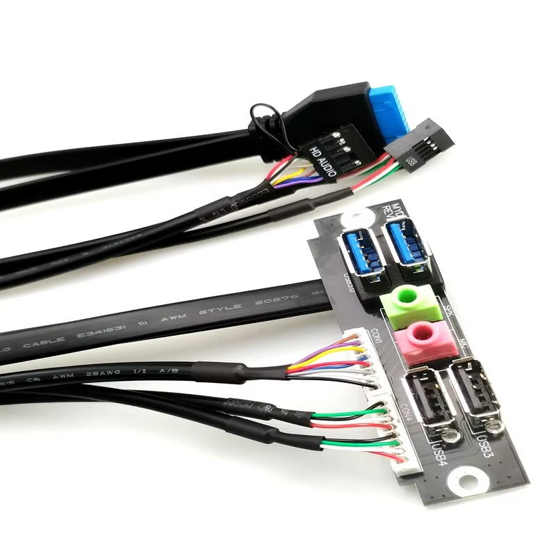 Computer case Front Panelcable with USB3.0 2.0 and HD AUDIO Computer case Front Panel Cable Can with Fate Cable and Round Cable