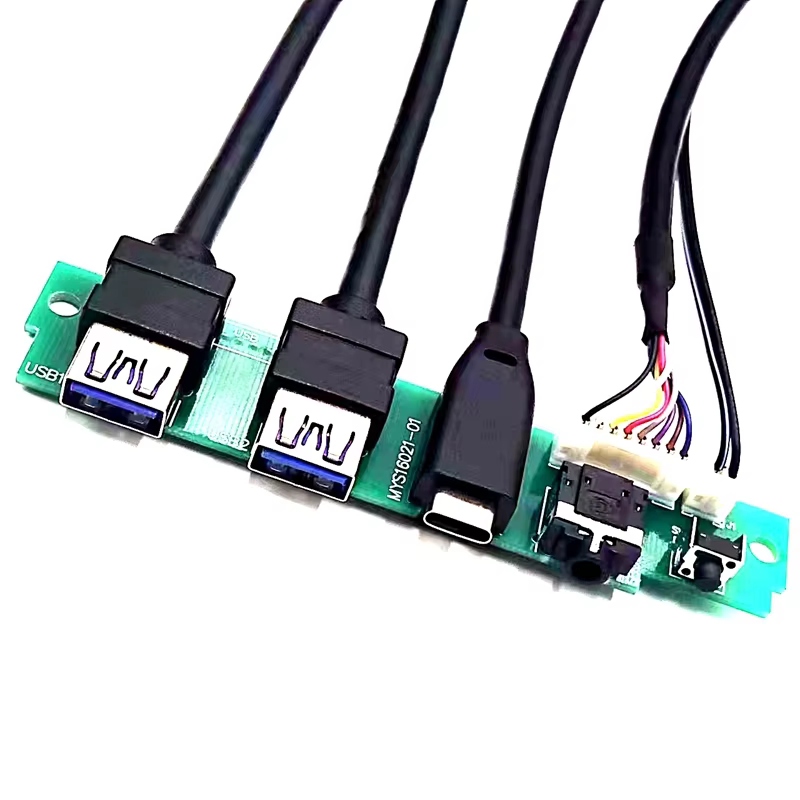 New Type C Type E Computer Case with Front Panel Cable with USB Audio Ports Plastic Material Includes Power Supply