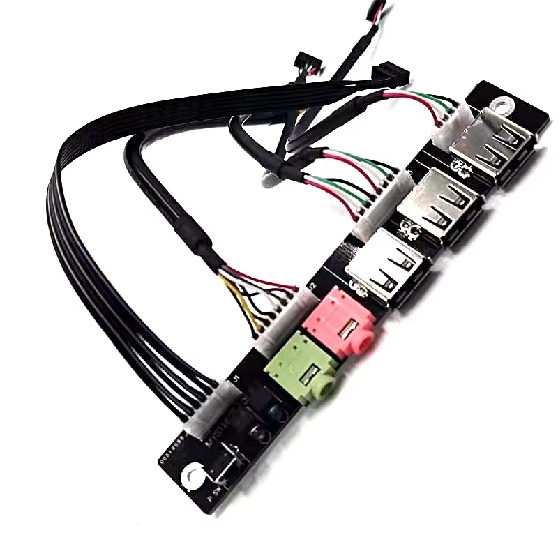 3 USB2.0+HD AUDIO Jack Power SW and LED Computer case Front Panel Cable for Computer All-in-one Computer