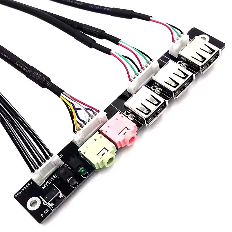 3 USB2.0+HD AUDIO Jack Power SW and LED Computer case Front Panel Cable for Computer All-in-one Computer