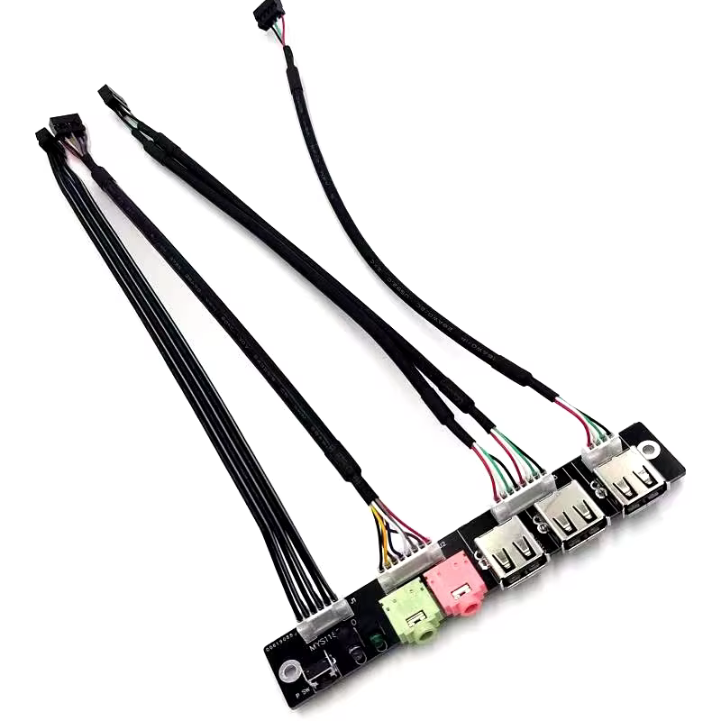 3 USB2.0+HD AUDIO Jack Power SW and LED Computer case Front Panel Cable for Computer All-in-one Computer